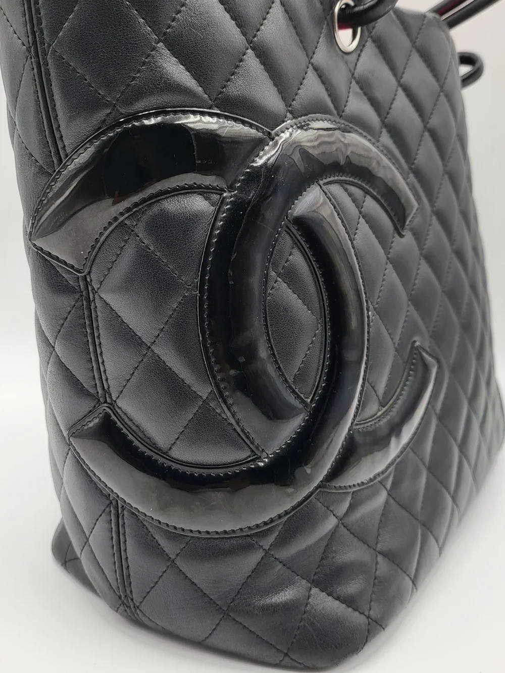 CHANEL Calfskin Quilted Cambon Ligne Tote Bag..Authentic w/COA....